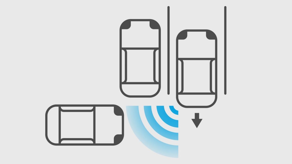 Iconos de Nissan X-Trail e-POWER 2024 mostrando como funciona la alerta de tráfico cruzado