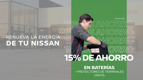 15% de ahorro en baterías Nissan
